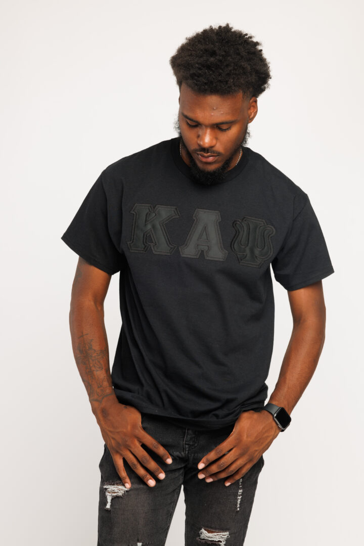 Kappa Alpha Psi Black on Black Lettered Black T shirt